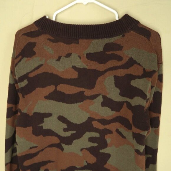 On The Byas Camo Cardigan Womens Small Cotton Blend Long Sleeves V Neck Knit - Picture 7 of 9